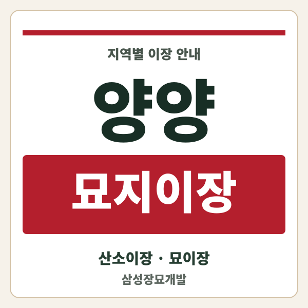 양양 묘지이장